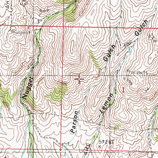 Topographic Map of Parson Gulch Mine, MT