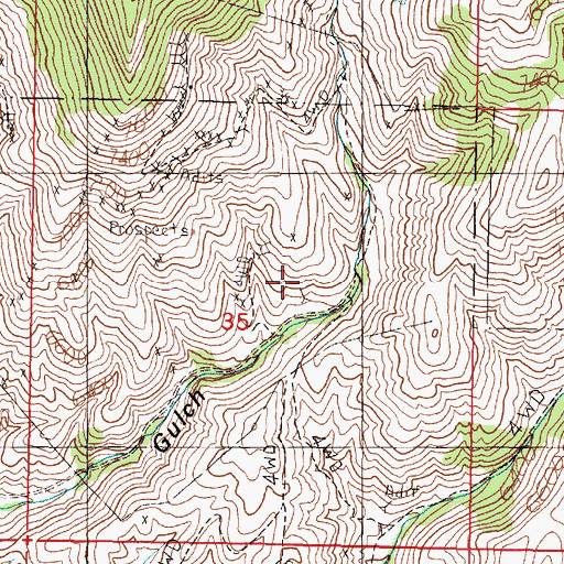 Topographic Map of Wet Georgia Gulch Mine, MT