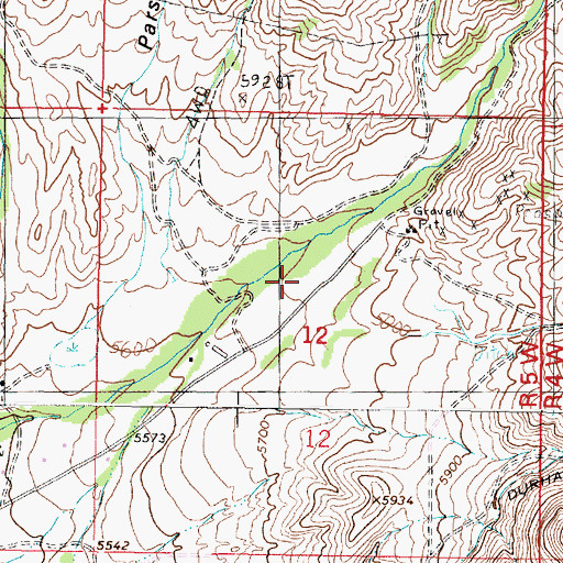 Topographic Map of Lemon Gulch Mine, MT