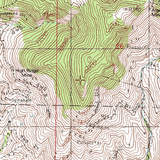 Topographic Map of SE SW Section 26 Mine, MT