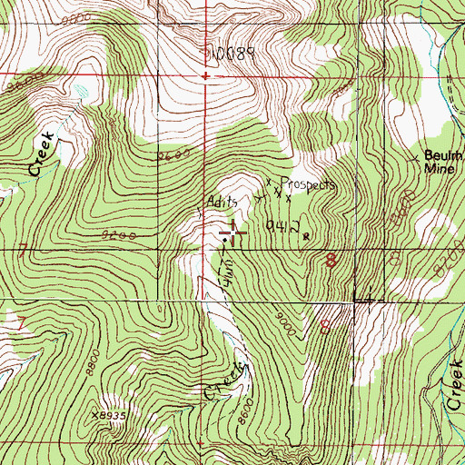 Topographic Map of Leggat Creek Mine, MT
