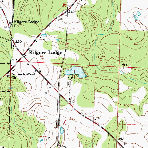 Topographic Map of Fallin Lake Dam, AR