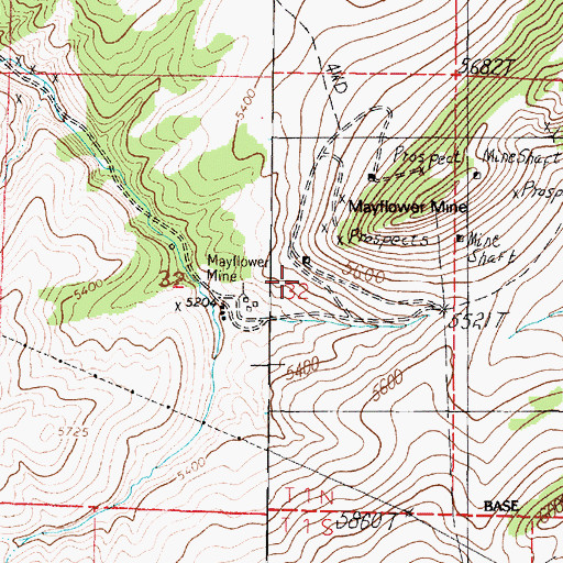 Topographic Map of Mayflower Extension Mine, MT