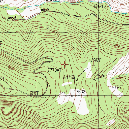 Topographic Map of Ruby Mine, MT