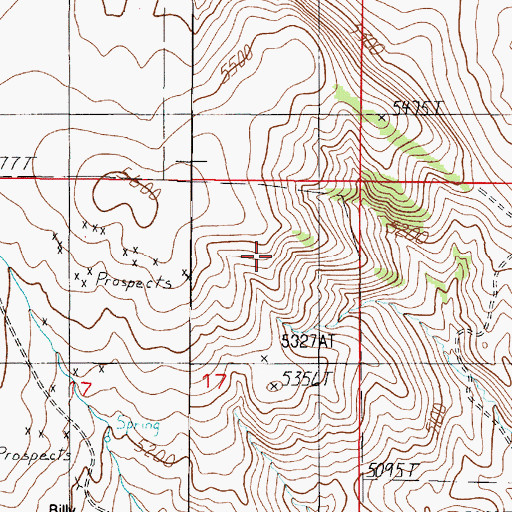 Topographic Map of Billy Mine, MT