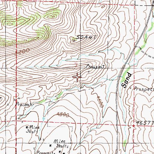 Topographic Map of NW SE Section 7 Mine, MT