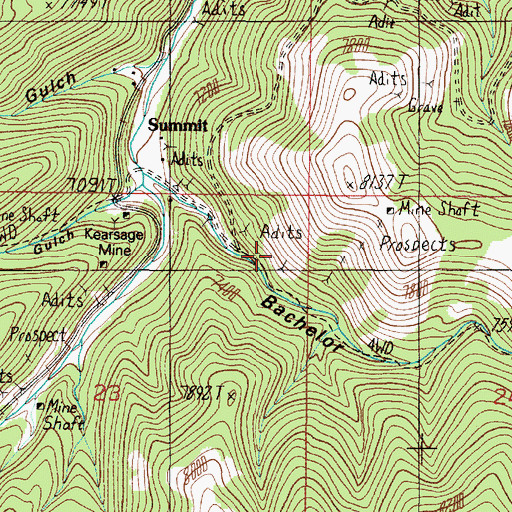 Topographic Map of Montana Twister Mine, MT
