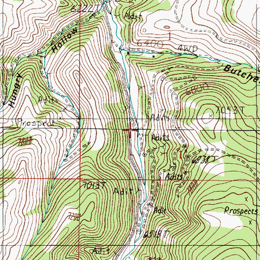 Topographic Map of Saint John Mine, MT