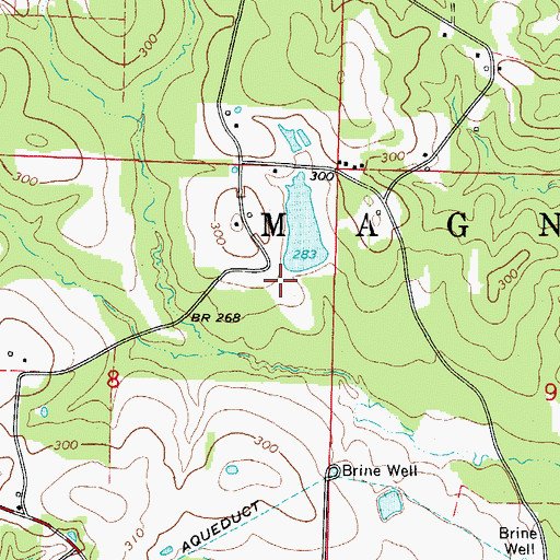 Topographic Map of Weber Lake Dam, AR