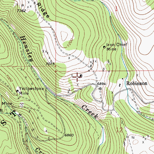 Topographic Map of Hidden Treasure Mine, MT