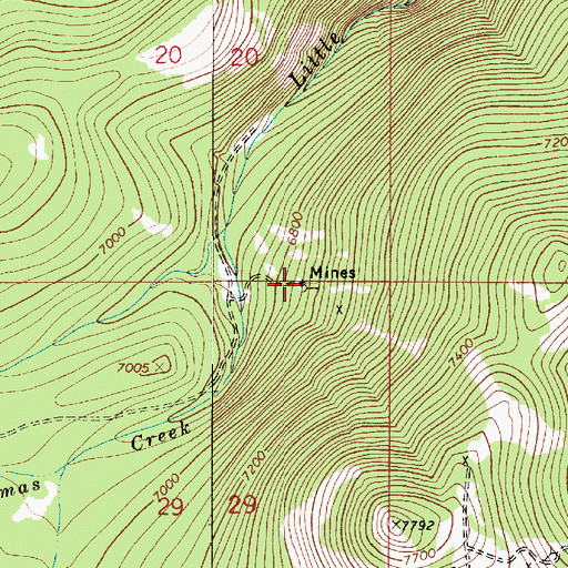 Topographic Map of NE NE Section 29 Mine, MT