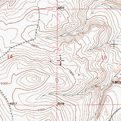 Topographic Map of Lane Mine, MT