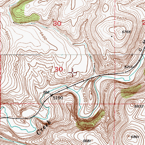 Topographic Map of NW SE Section 30 Mine, MT
