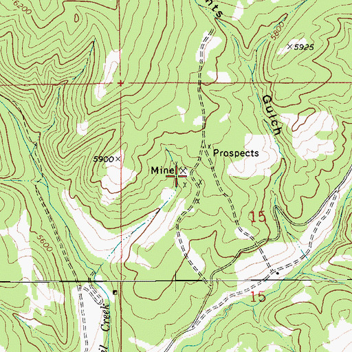 Topographic Map of SW NW Section 15 Mine, MT