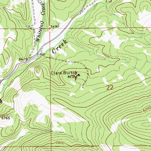 Topographic Map of Clara Burton Mine, MT