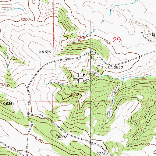 Topographic Map of SW SW Section 29 Mine, MT
