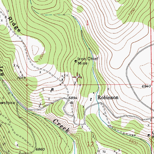 Topographic Map of California Mine, MT