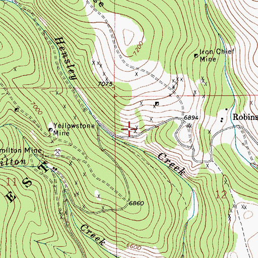 Topographic Map of Solid Silver Mine, MT