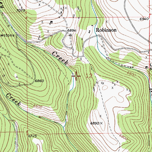 Topographic Map of Hillside Mine, MT