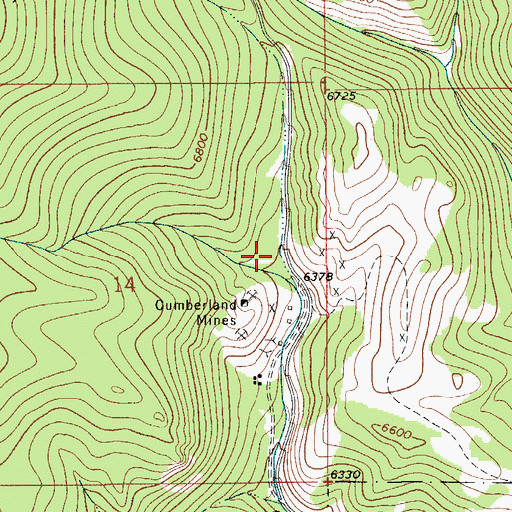 Topographic Map of Broadway Mine, MT