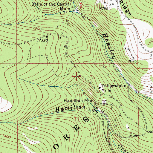 Topographic Map of Lamar Mine, MT