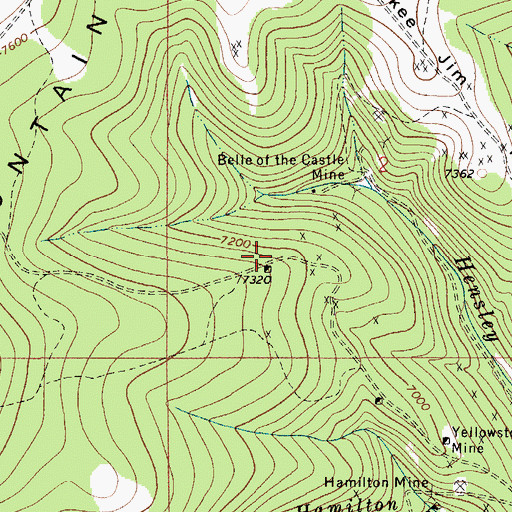 Topographic Map of SW SW Section 2 Mine, MT