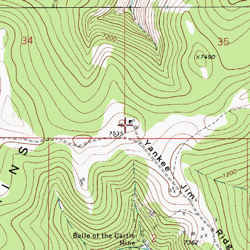Topographic Map of SW SW Section 35 Mine, MT