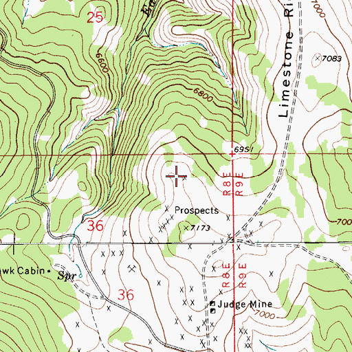 Topographic Map of NE NE Section 36 Mine, MT
