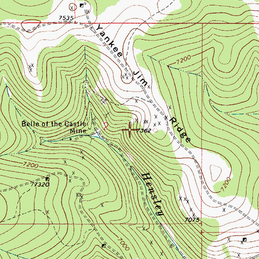 Topographic Map of SW NE Section 2 Mine, MT