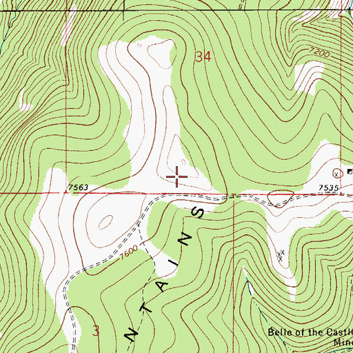 Topographic Map of SE SW Section 34 Mine, MT