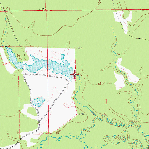 Topographic Map of Byrd Lake Dam, AR