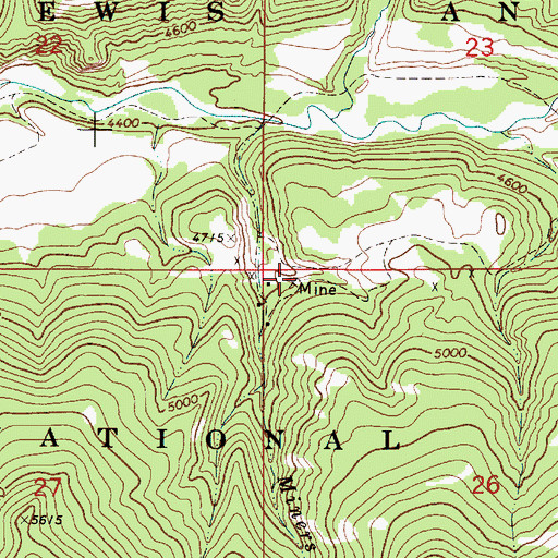 Topographic Map of NW NW Section 26 Mine, MT