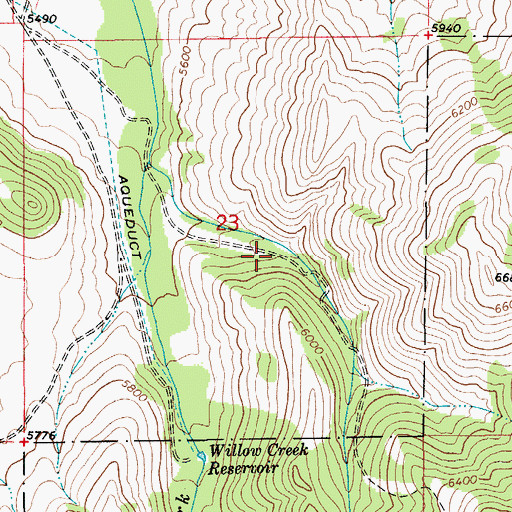 Topographic Map of NW SE Section 23 Mine, MT