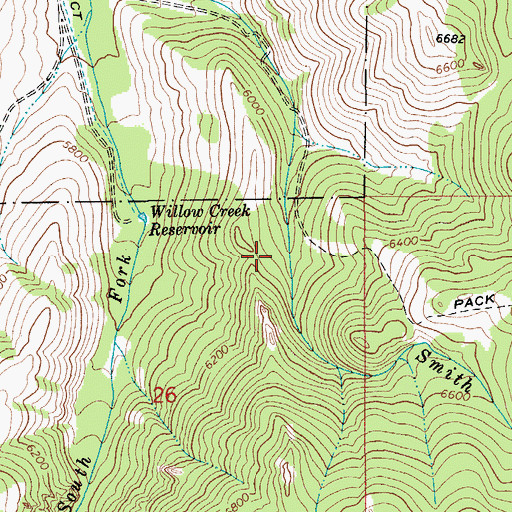 Topographic Map of Cut Bank Mine, MT