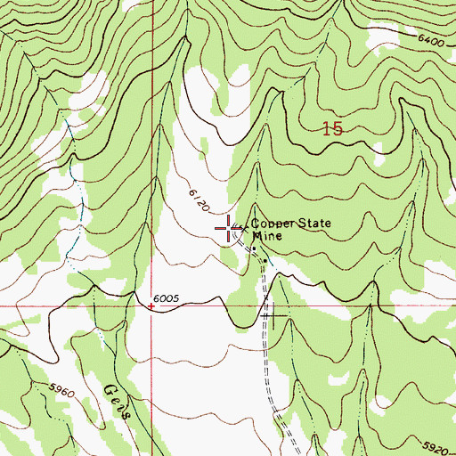 Topographic Map of Copper State Mine, MT