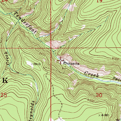 Topographic Map of NW NW Section 30 Mine, MT
