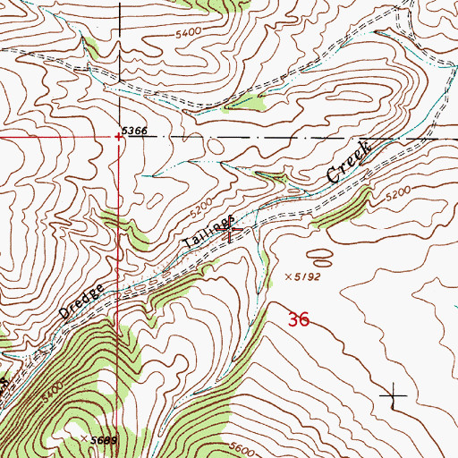 Topographic Map of Thomas Creek Mine, MT