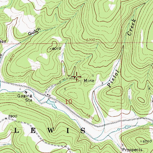 Topographic Map of SW NE Section 10 Mine, MT