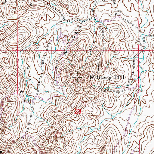 Topographic Map of Military Hill, AZ
