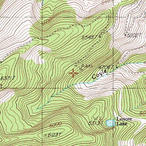 Topographic Map of Goldberg/Tawney Mine, MT