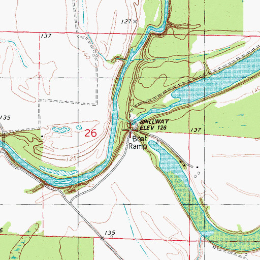 Topographic Map of Lake Wallace Dam, AR