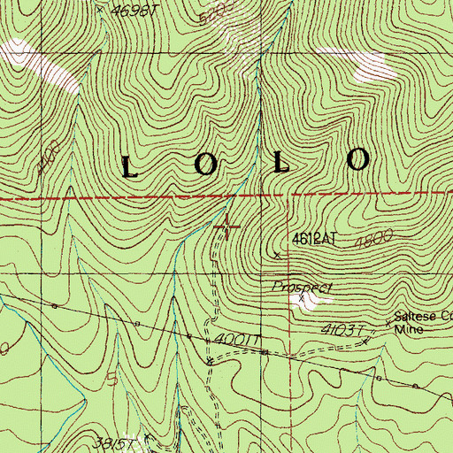 Topographic Map of Queen Bee Mine, MT