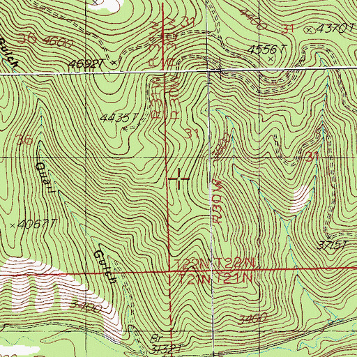 Topographic Map of Meadow Mountain/Tarbox Mine, MT
