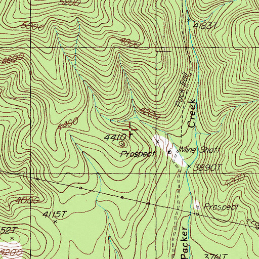 Topographic Map of Meadow Mountain Mine, MT