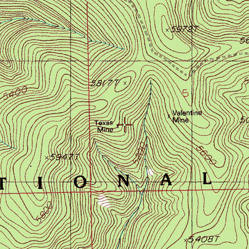 Topographic Map of Texas Mine, MT
