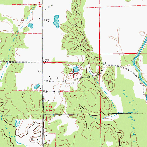 Topographic Map of Bynum Lake Dam, AR
