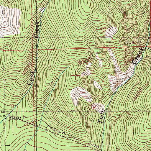 Topographic Map of Upper West Twin Creek Mine, MT