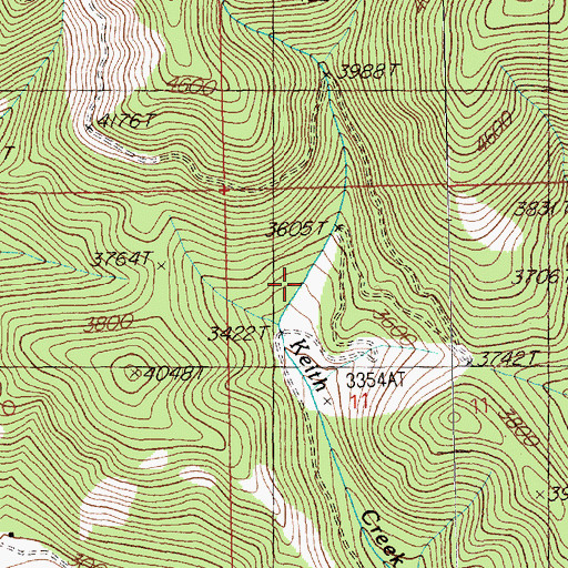 Topographic Map of Keith Creek Mine, MT