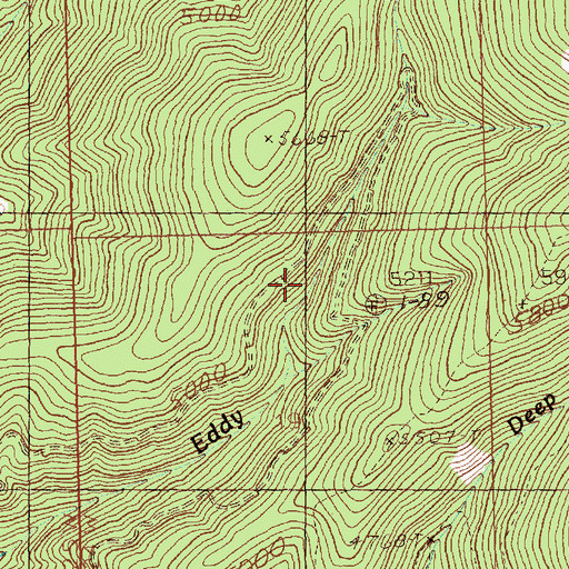 Topographic Map of Upper Eddy Creek Mine, MT