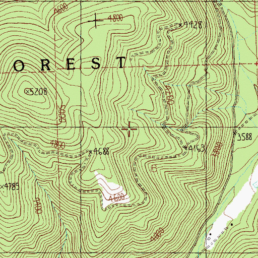 Topographic Map of Roosevelt Mine, MT